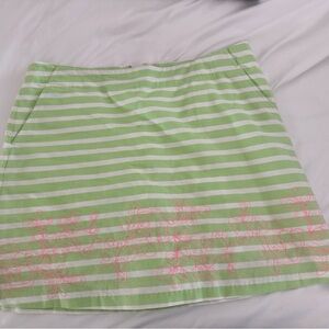 Lady Hagen Green and White Mini Skirt Resort Wear